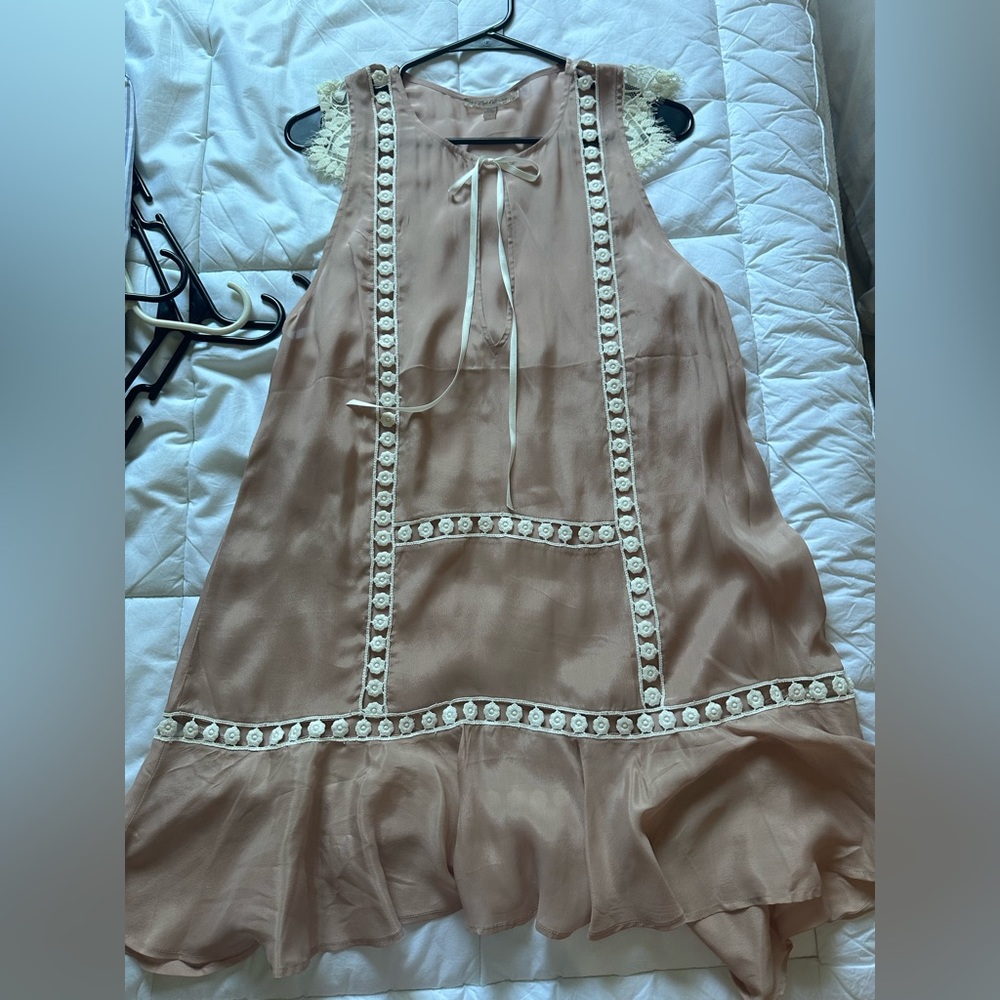 For Love of Lemons pink slip dress - never worn - size L